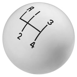 HURST 4 Speed, White High Gloss, 3/8"-24 Thread Size Classic Shifter Knob HU1630002 Autofit