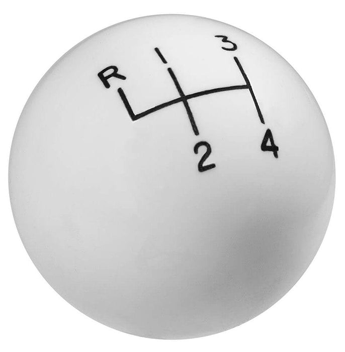 HURST 4 Speed, White High Gloss, 3/8"-24 Thread Size Classic Shifter Knob HU1630002 Autofit