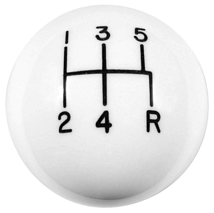 HURST 5 Speed, White High Gloss, 3/8"-16 Thread Size Classic Shifter Knob HU1630008 Autofit
