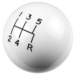 HURST 5 Speed, White High Gloss, 3/8"-16 Thread Size Classic Shifter Knob HU1630008 Autofit