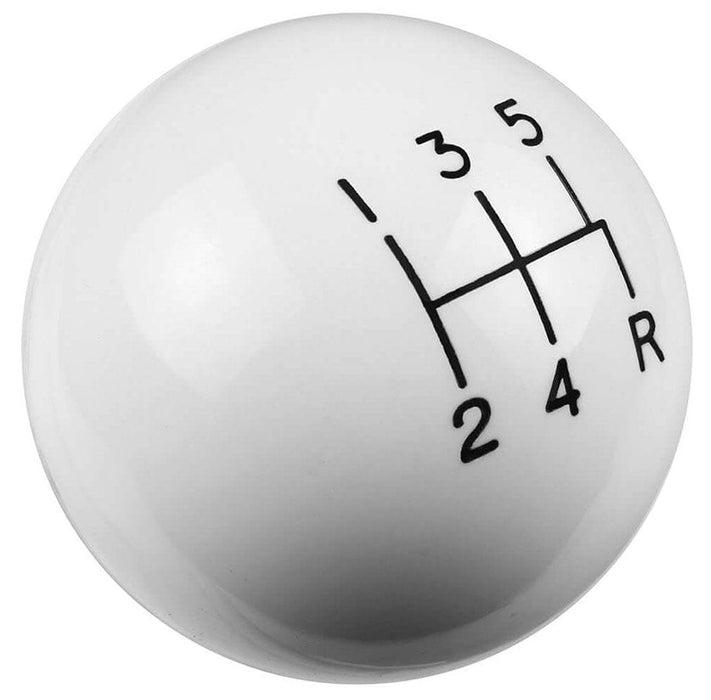 HURST 5 Speed, White High Gloss, 3/8"-16 Thread Size Classic Shifter Knob HU1630008 Autofit