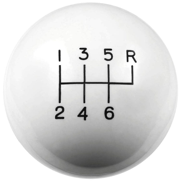 HURST 6 Speed, White High Gloss, 3/8"-16 Thread Size Classic Shifter Knob HU1630040 Autofit