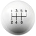 HURST 6 Speed, White High Gloss, 3/8"-16 Thread Size Classic Shifter Knob HU1630040 Autofit