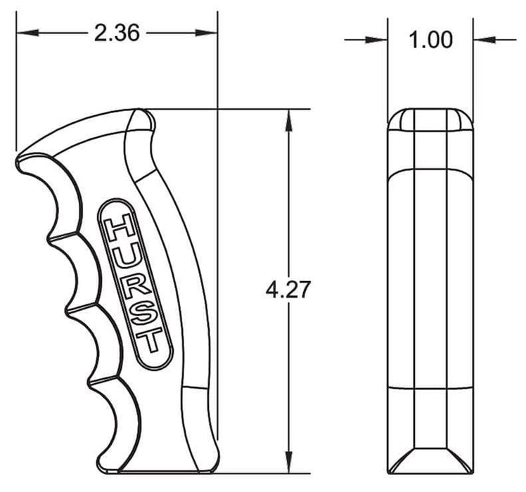 HURST CNC Machined Aluminium, 12 Volt Wwitch, 12 & 16mm Thread Pistol Grip Shifter Handle With Button HU1536200 Autofit