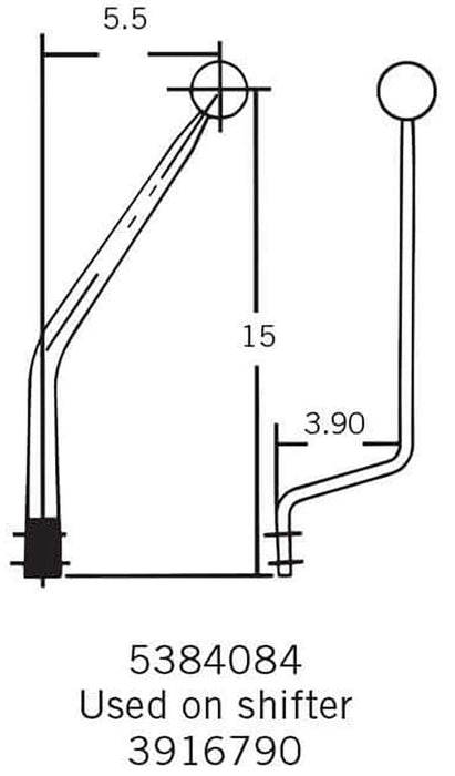 HURST With 5.5" Bend & 3.90" Offset Chrome Replacement 15"Shifter Stick HU5384084 Autofit