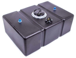 JAZ 1 x -8AN Outlet, 1 x -8AN Rollover Vent 16 Gallon Flat Bottom Pro Street Poly Fuel Cell (Black) with Foam JAZ202-016-01 Autofit