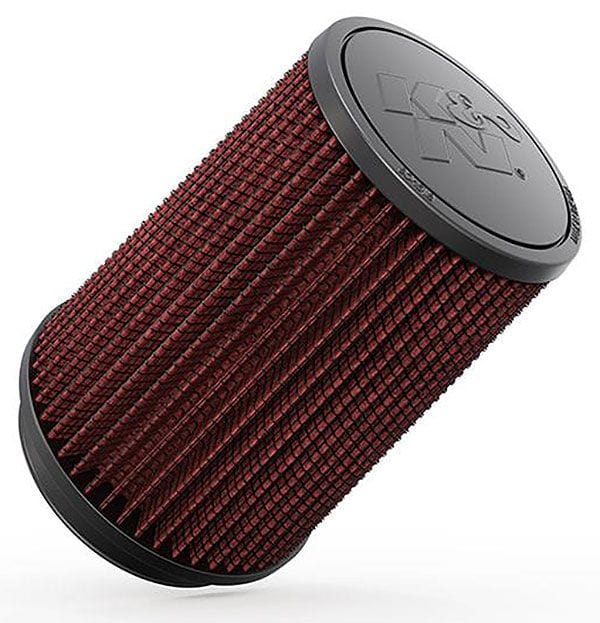 K&N 7 in (178 mm) H x 4.375 in (111 mm) Top OD 5.375 in (137 mm) Base OD - KNRU-2590 K&N Universal Clamp On Round Tapered Filter Fits 4 in (102 mm) KNRU-2590 Autofit