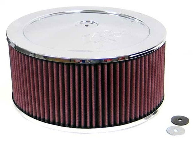 K&N Fits Neck Size 5-1/8" (130 mm) - KN60-1210 K&N Chrome Custom Air Cleaner Assembly 11 x 6" KN60-1210 Autofit