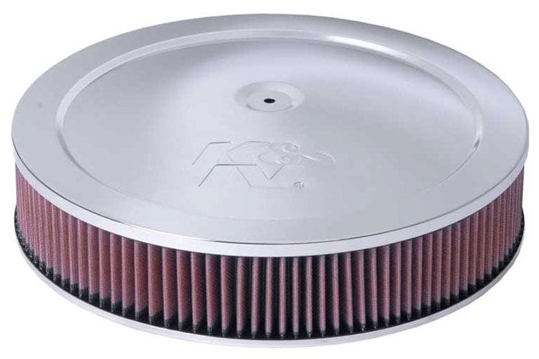 K&N Fits Neck Size 5-1/8" (130 mm) - KN60-1264 K&N Chrome Custom Air Cleaner Assembly 14 x 3" KN60-1264 Autofit