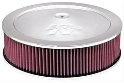 K&N Fits Neck Size 5-1/8 in (130 mm) - KN60-1290 K&N Chrome Custom Air Cleaner Assembly 14 x 4" KN60-1290 Autofit