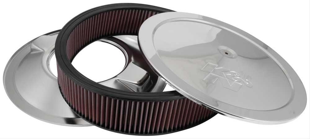 K&N Fits Neck Size 7-5/16" (186 mm) - KN60-1640 K&N Chrome Custom Air Cleaner Assembly 16 x 3-1/2" KN60-1640 Autofit