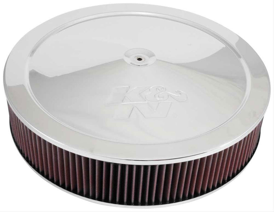 K&N Fits Neck Size 7-5/16" (186 mm) - KN60-1640 K&N Chrome Custom Air Cleaner Assembly 16 x 3-1/2" KN60-1640 Autofit