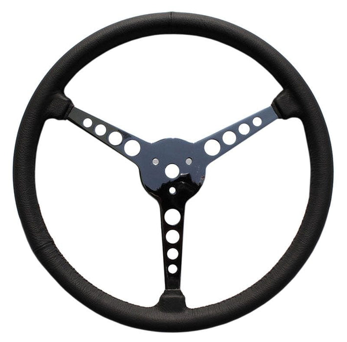 LIMEWORKS 3-Spoke Leather Wrapped With Holes 15" Sprint Steering Wheel LWD3SP15H Autofit