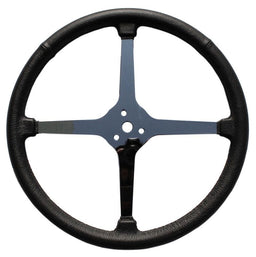 LIMEWORKS 4-Spoke Leather Wrapped With No Holes 15" Sprint Steering Wheel LWD4SP15 Autofit