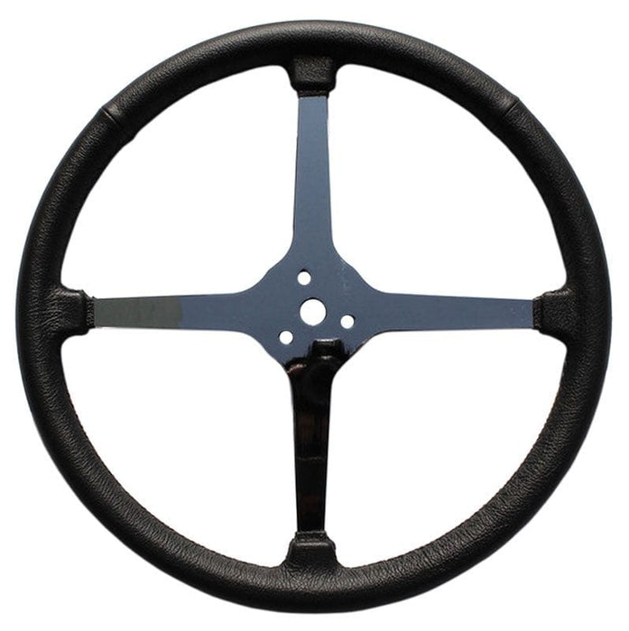 LIMEWORKS 4-Spoke Leather Wrapped With No Holes 15" Sprint Steering Wheel LWD4SP15 Autofit