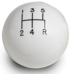 LOKAR 5-Speed White 2" Gear Knob 3/8-24 & 3/8-16 Thread LK-SK-6874 Autofit