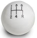 LOKAR 5-Speed White 2" Gear Knob 3/8-24 & 3/8-16 Thread LK-SK-6874 Autofit