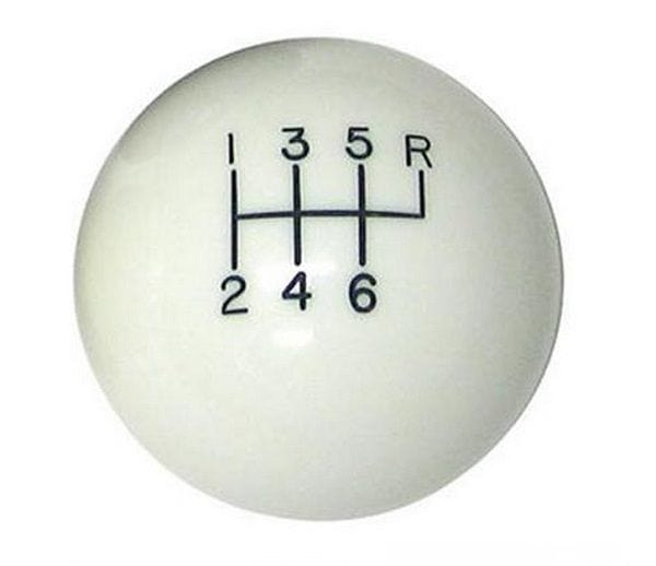 LOKAR 6-Speed White 2" Gear Knob 3/8-24 & 3/8-16 Thread LK-SK-6875 Autofit