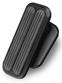 LOKAR Black Finish Rectangle Pad With Rubber Insert 1-1/2" x 4" Billet Aluminum Adjustable Foot Rests LK-XBFR-6116 Autofit