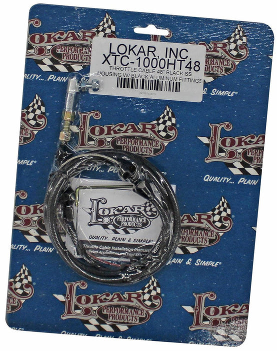 LOKAR Black Stainless Steel Housing 48" Hi-Tech Accelerator Cable LK-XTC-1000HT48 Autofit