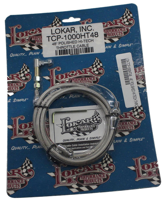 LOKAR Stainless Steel Housing 48" Universal Polished Hi-Tech Accelerator Cable LK-TCP-1000HT48 Autofit