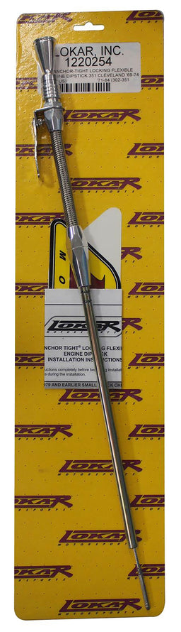 LOKAR Suit Ford 302-351 Cleveland Anchor-Tight Lock Flex Engine Dipstick - Polished LK-1220254 Autofit