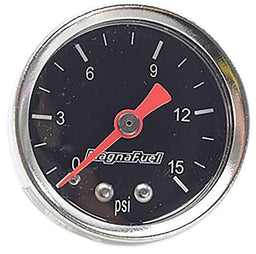 MAGNAFUEL 0-15 PSI, 1-1/2" O.D, Black Face Fuel Pressure Gauge WIMP0101 Autofit