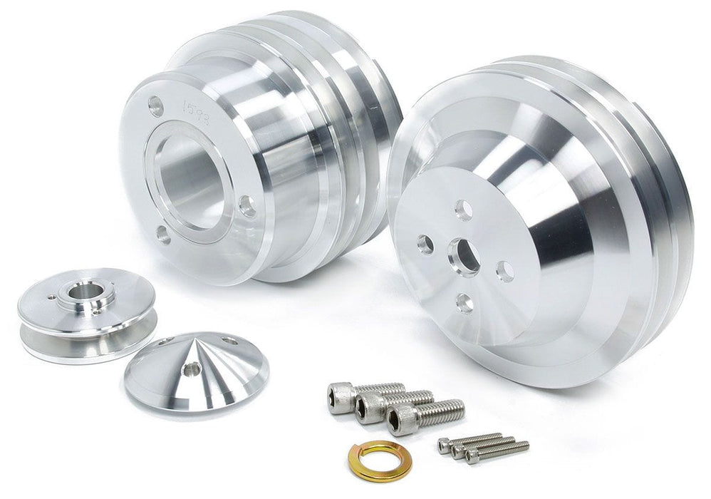 MARCH Billet Aluminium, Suit Ford 289-351W 1965-69 March Performance 3-Groove V-Belt Pulley Set MPP1595 Autofit