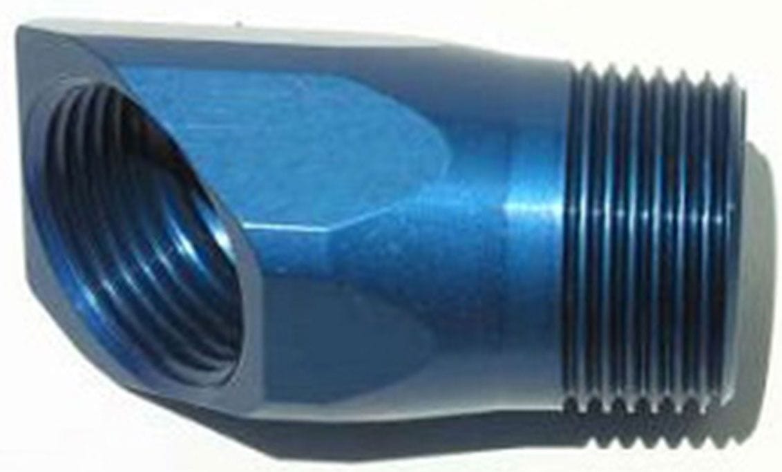 MEZIERE 1" NPT male to 1" NPT female, 45 degree angle Inlet Fitting Adapter, Blue Finish MZWP1045B Autofit