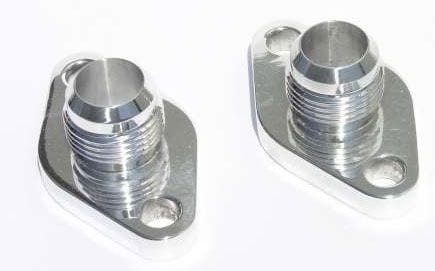 MEZIERE -12AN,^Polished Finish Block Adapters For Remote Pump System, Fits Small Block Chev MZWP8112ANU Autofit
