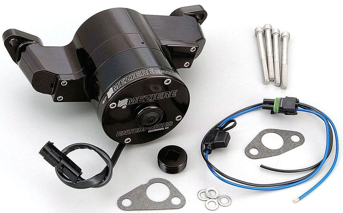 MEZIERE 35GPM, Standard motor Big Block Ford 429/460 Electric Water Pump, Black Finish MZWP108S Autofit