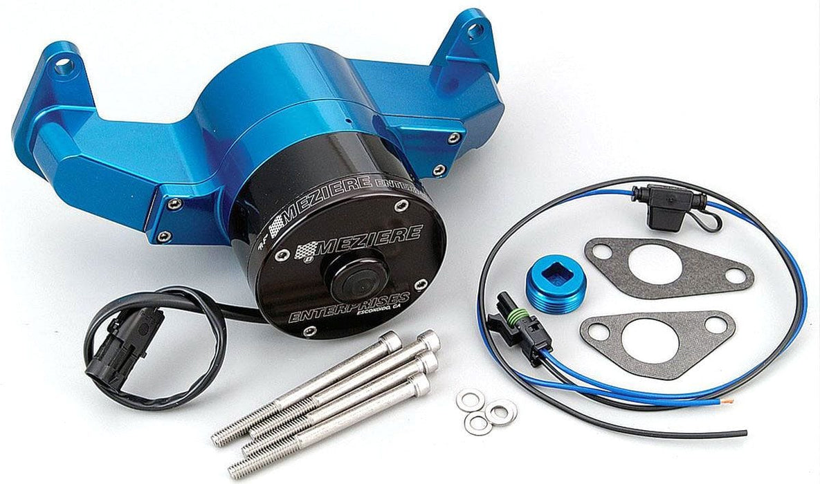 MEZIERE 35GPM, Standard motor Big Block Ford 429/460 Electric Water Pump, Blue Finish MZWP108B Autofit