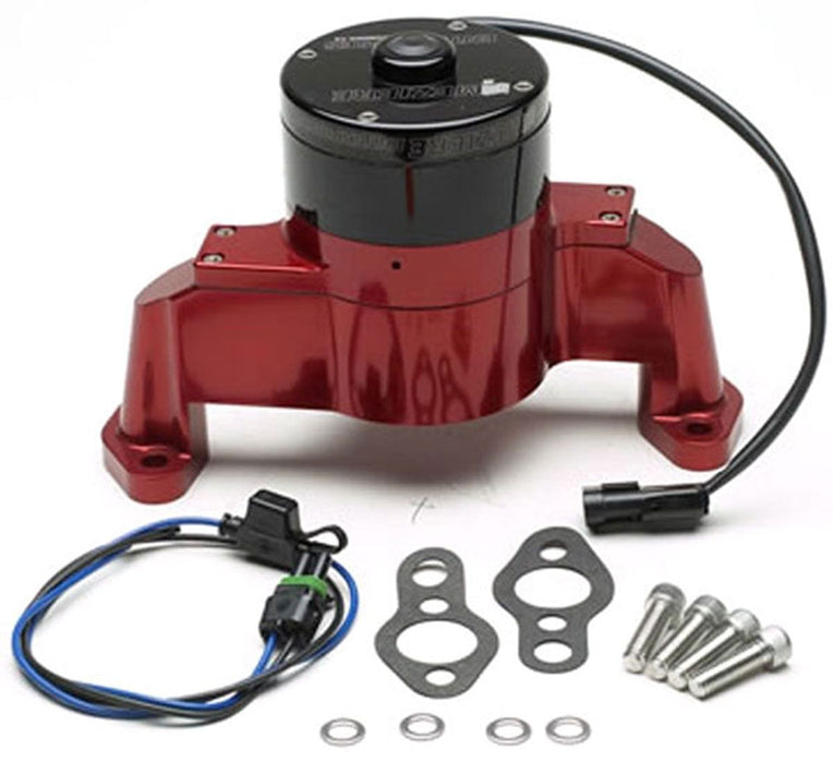 MEZIERE 35GPM, standard motor Small Block Chev Electric Water Pump, Red Finish MZWP101R Autofit