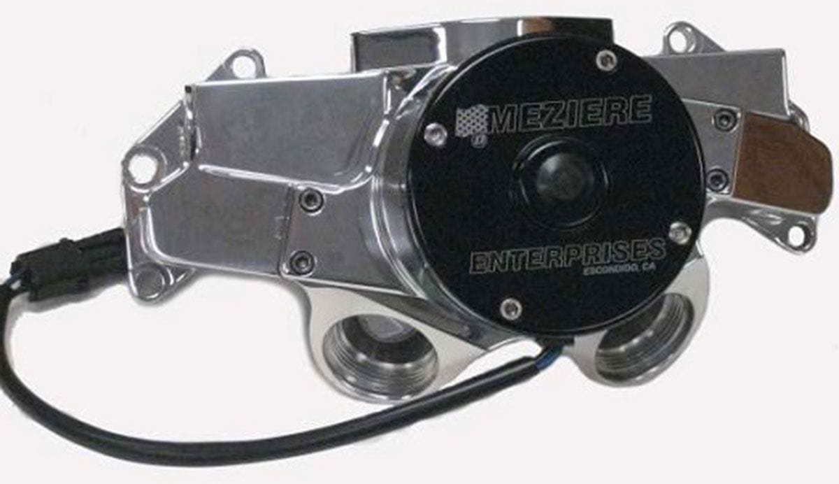 MEZIERE 55GPM, Standard Motor Electric Water Pump, Fits Big Block Chrysler, High Flow Style, Polished Finish M Autofit