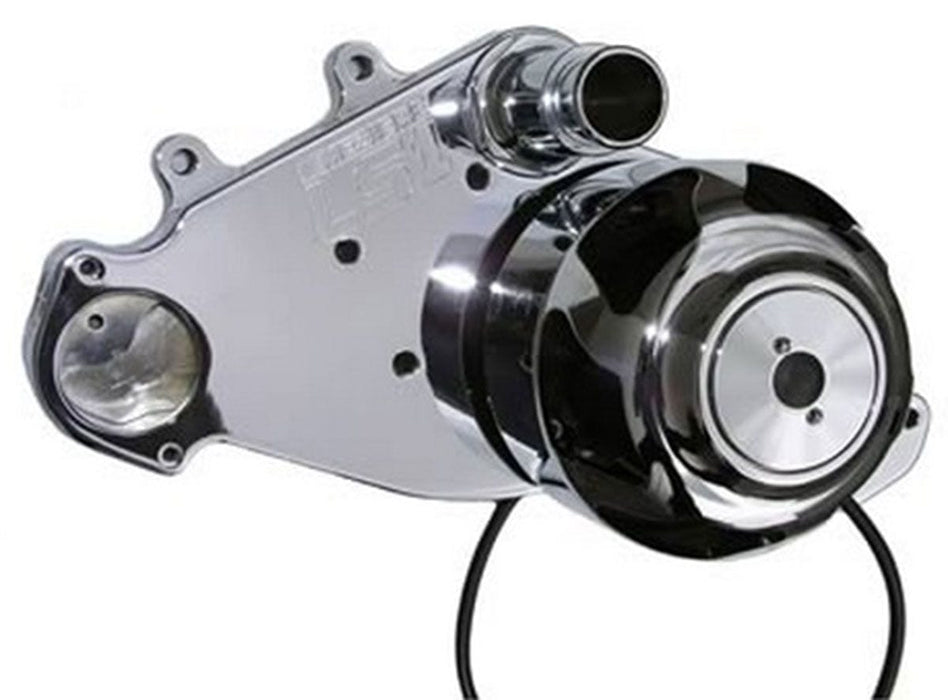 MEZIERE 55GPM, Standard Motor Electric Water Pump, Fits GM LS1 To LS8, High Flow Idler Style, Chrome Finish MZ Autofit