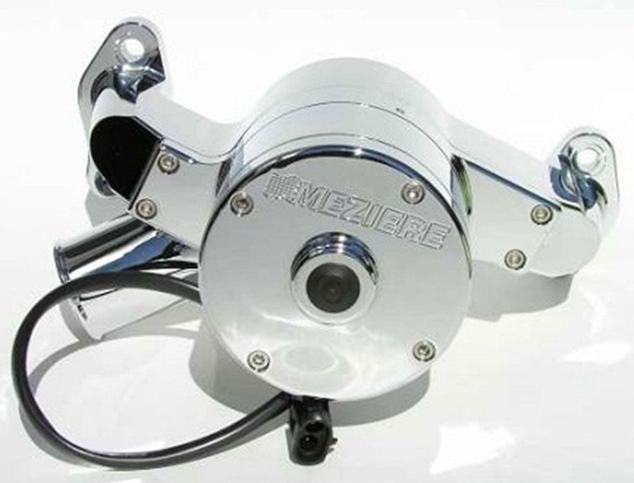 MEZIERE 55GPM, Standard Motor Electric Water Pump, Fits Small Block Chev, High Flow Style, Chrome Finish MZWP3 Autofit