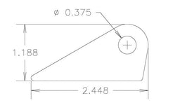 MEZIERE Pack of 20 Straight Flat Tabs with 3/8" Hole, 3/4" Height, .187" MZCT11018B Autofit