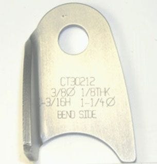MEZIERE Suit 1-1/4" Tube With 3/8" Hole (Qty: 20) Weld-On Tab Bent Left 4130 Steel MZCT30212B Autofit