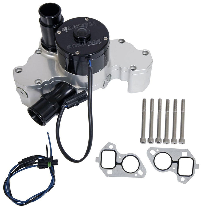 MEZIERE Suit GM LS series With 55 GPH Flow Extreme Duty Electric Water Pump - Natural Finish MZWP333N Autofit