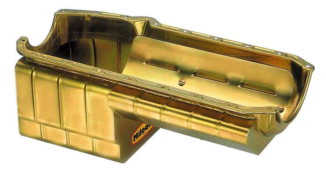 MILODON Pan Capacity 7 Quart (5.7L), 8 1/4" Deep SB Chev Oil Pan LH Dipstick (1955-79) MI31167 Autofit
