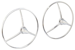 Mooneyes 5.5" O.D, Tri-Bar Chrome Missile Headlight Covers MNAA137 Autofit