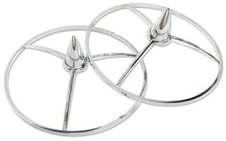 MOONEYES 7" O.D, Tri-Bar Chrome Missile Headlight Covers MNAA137L Autofit