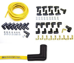 MOONEYES 90° Spark Plug With STD Or HEI Distributor Ends Yellow Universal Lead Set MNMPTA2442 Autofit