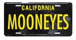 MOONEYES Black With Yellow MOONEYES Name Metal License Plate MNMG081BK Autofit