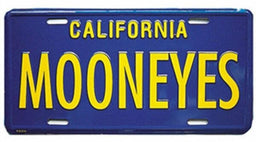 MOONEYES Blue With Yellow MOONEYES Name Metal License Plate MNMG081BL Autofit