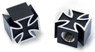 MOONEYES Iron Cross (pair) Valve Stem Caps MNAA111IC Autofit