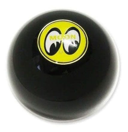 MOONEYES Large Black Knob With Yellow Moon Logo Shifter Knob MNMP021BYL Autofit