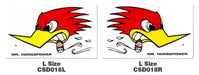 MOONEYES Large With Woodpecker logo, 6.5" (H) x 11" (W) R/H Clay Smith "MR HORSEPOWER" Sticker MNCSD18R Autofit