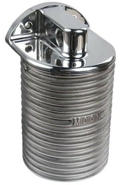 Mooneyes Mount To Chassis Or Firewall Finned Aluminium Remote Oil Filter MNMPF200 Autofit