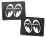 MOONEYES Rear Black Mats With White Moon Equipped Logo Rubber Floor Mats MNMP082BK Autofit